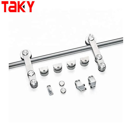 Good price Frameless Glass Shower Room Rolling Barn Sliding Door Track Hardware Kit with Acrylic Tray online