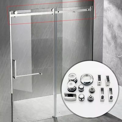 Good price SS304 Square 30*10mm Bar Shower Sliding Door Tube Fitting with Silver Appearance Style online