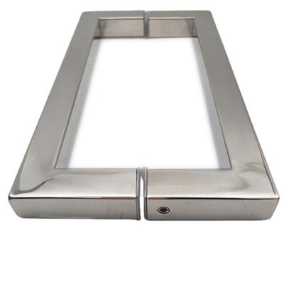 Good price Polished Chrome Finish Stainless Steel Square Pivot Glass Door Handle with and Sample online