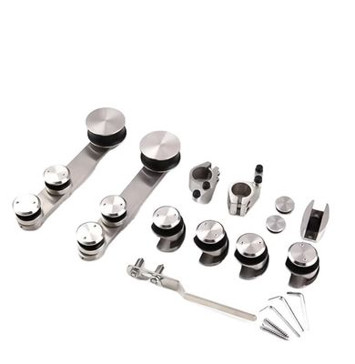 Good price High Hardness and Durable Silver/black Glass Bathroom Sliding Door Kit for 6-12mm Glass online