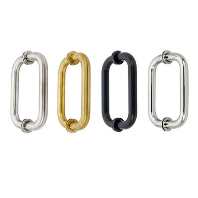 Good price 304 Stainless Steel Satin Gold Round Back to Back Pull Glass Door Handle for Hotel Spa online