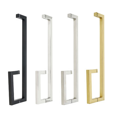 Good price Polished Entrance Black Door Handle Pull for Building Bathroom Glass Door Installation online