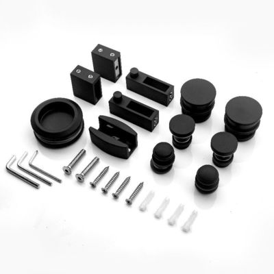 Good price Sliding Door Track Barn Kit Shower Hardware Accessories Glass Stainless Steel Matt Black online
