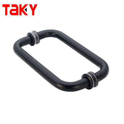Good price Matte Black Satin round Stainless steel pull handle shower glass door handle online