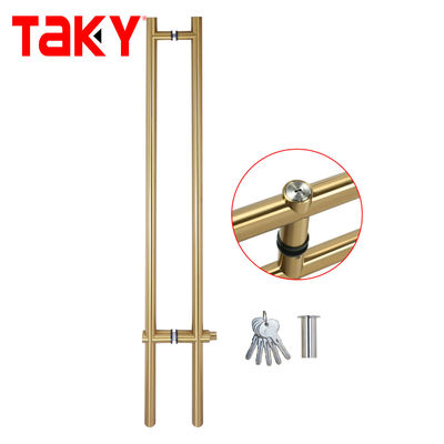 Good price Luxury H Type Stainless Steel Entrance Frameless Door Handles Lockable Glass Door Handle online