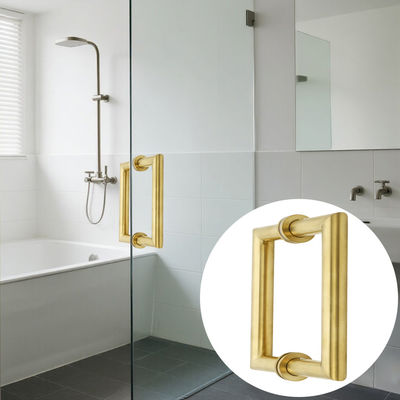 Metal round tube square Main Glass Door Gold Pull Handle