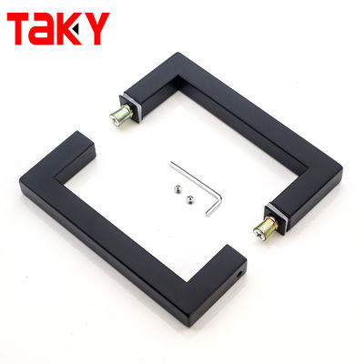 Good price Modern Style Stainless Steel Glass Door Handle Matte Black square Door Pull Handle Shower Handle online