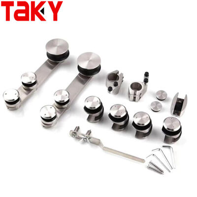 Good price 304 Stainless Steel Frameless Shower Door Hardware Kit with Silent Pulley Track and 80-120kg Load Bearing online