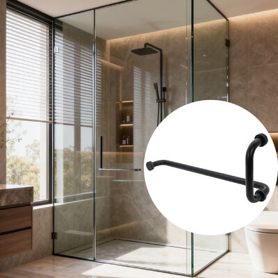 Good price Shower Glass Door Handle 12 Inch Stainless Steel 304 Black Round Shower Handle online
