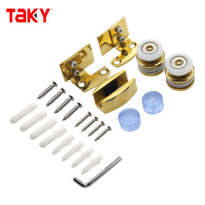 Good price Customizable Frameless Ziny Alloy Gold Sliding Door Fitting Shower Door Hardware Kit online