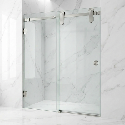 Good price Stainless Steel Shower Glass Door Sliding Accessories Frameless Glass Sliding Door System online