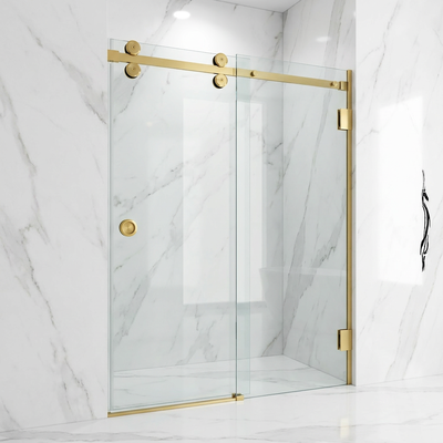 Good price Golden Sliding Glass Door Kits Stainless Steel Shower Room Glass Sliding Door Systems online