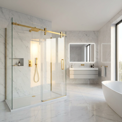 Good price Frameless Stainless Steel Sliding Shower Hardware Glass Sliding Door Shower Hardware online