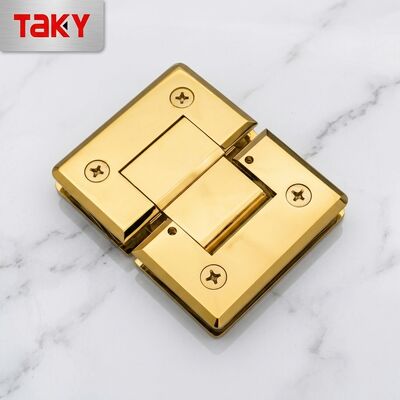 Good price 180 degree polished mirror Gold shower room tempered glass door pivot mount hinge online